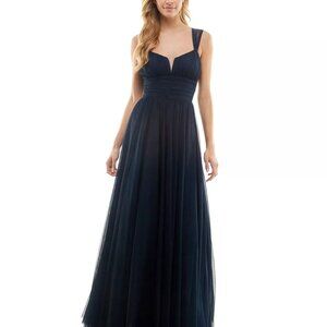 CITY STUDIO Navy Tulle Mesh Formal Gown – Size 3